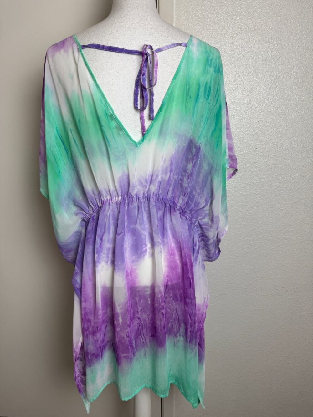 NWTO Tie - Dye Beach Cover Up Kimono Caftan - One Size ( S - XL) - Picture 8 of 10